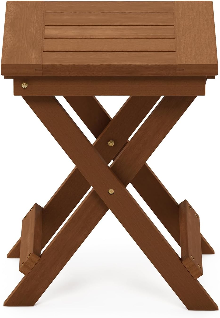 Furinno TIOMAN Hardwood Folding Outdoor Side Table, Light Wood