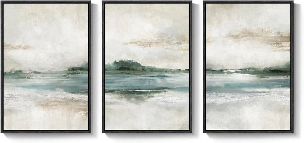 Large Framed Abstract Nature Landscape Wall Art for Living Room, 24x36 In