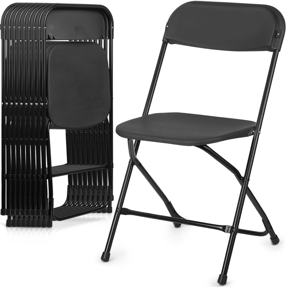 OS MOTOR Portable Heavy Duty Folding Chairs 10 Pack, Black