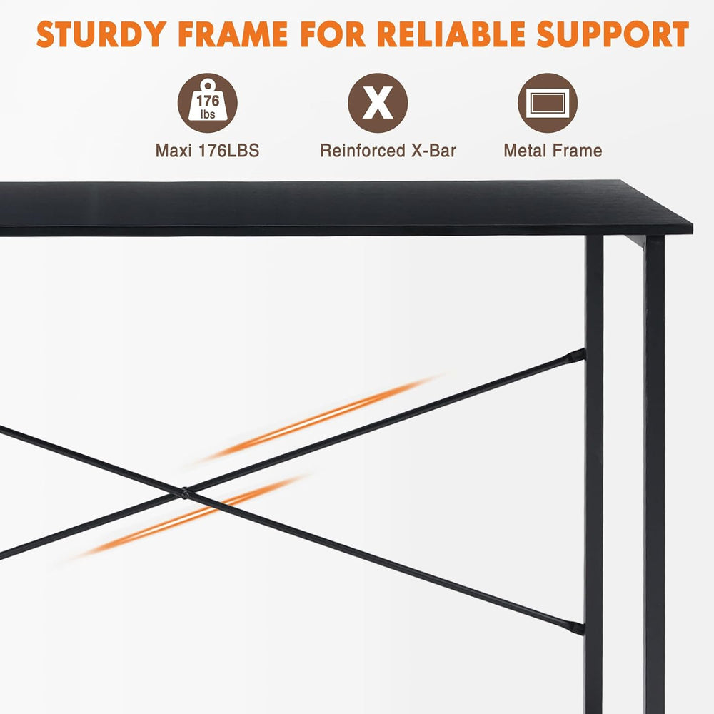 Sweetcrispy 40-Inch Small Computer Desk for Bedroom Home Office, Black