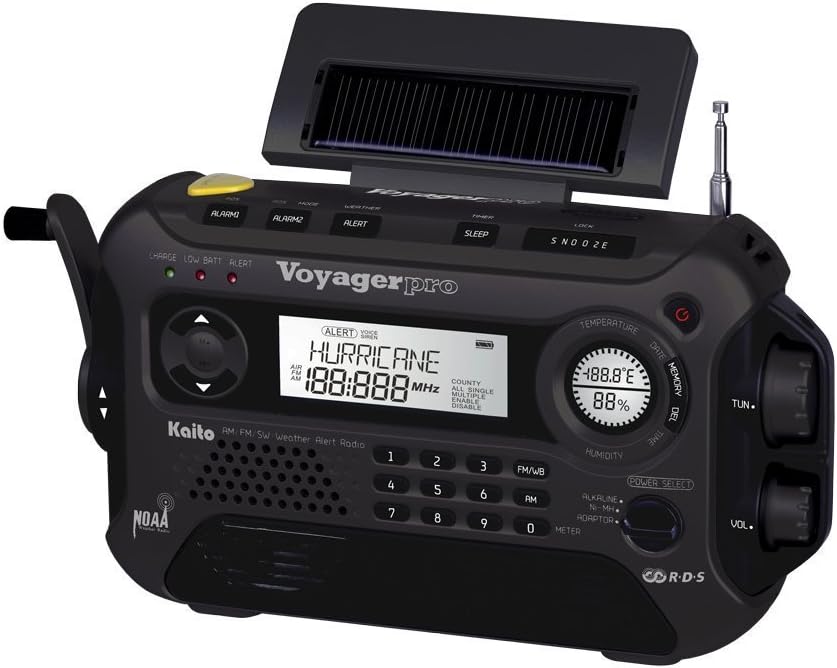 Kaito Voyager Pro KA600 Digital Solar Dynamo Crank Wind Up AM/FM/LW/SW & ...