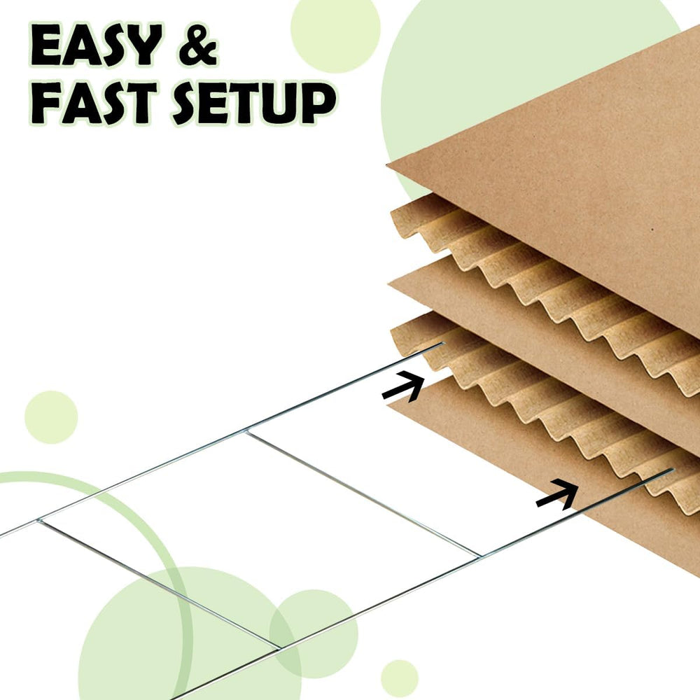 Yard Sign Stakes 100 Pack Heavy Duty Metal H-Stakes Frame