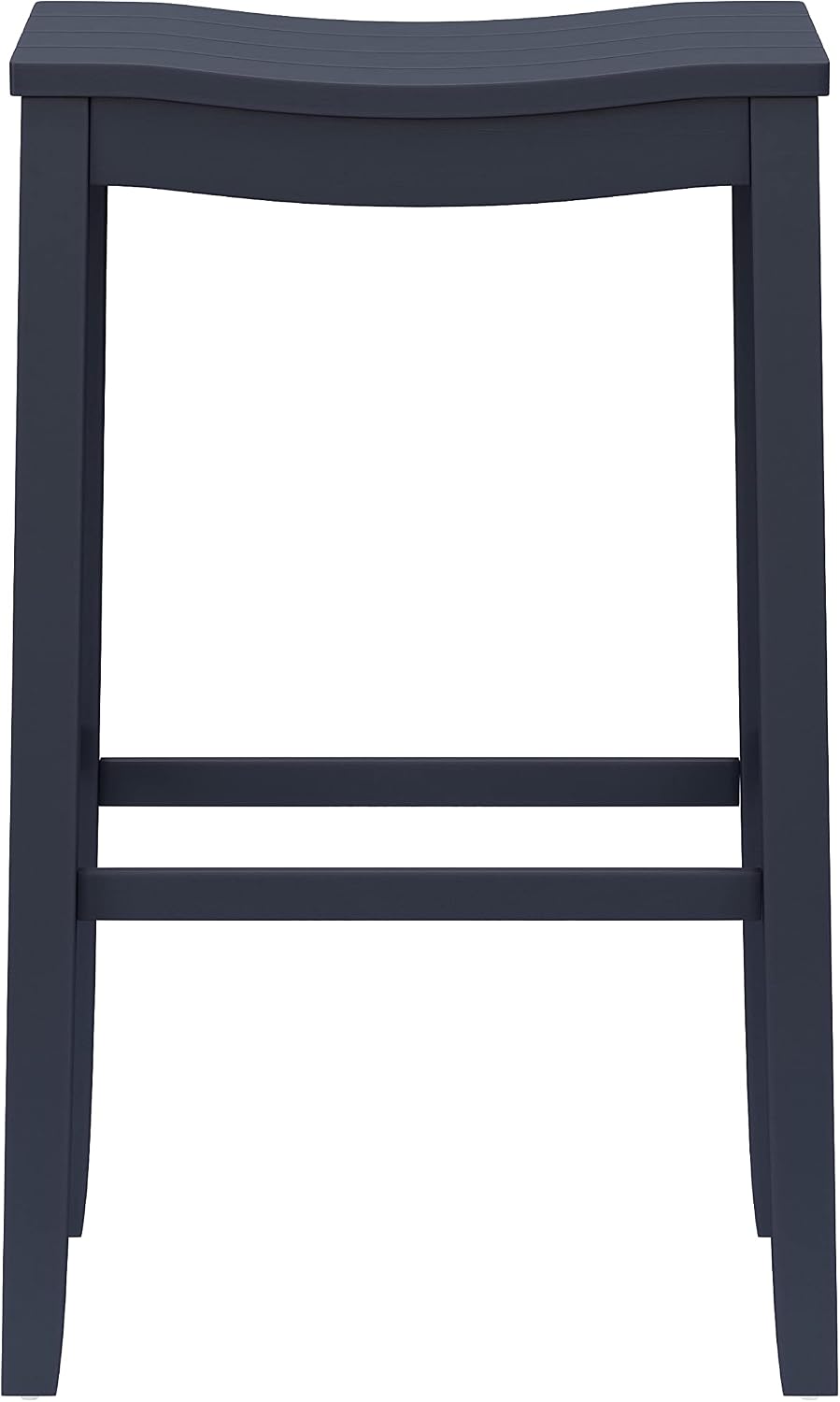 Hillsdale Fiddler Wood Backless Bar Height Stool with Saddle-Style Seat, Navy