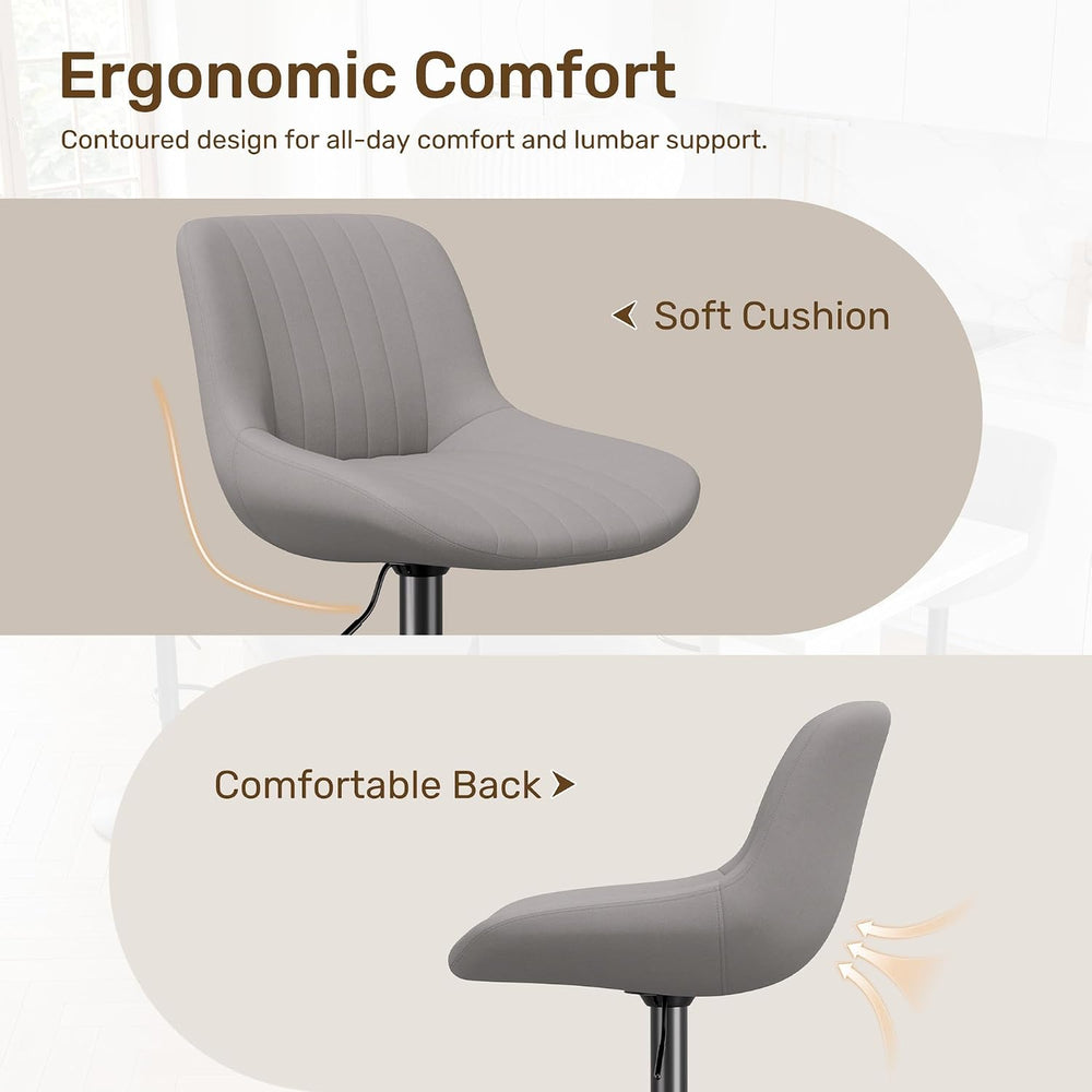 Swivel Bar Stools, Adjustable Bar Stools Set of 4, Light Gray