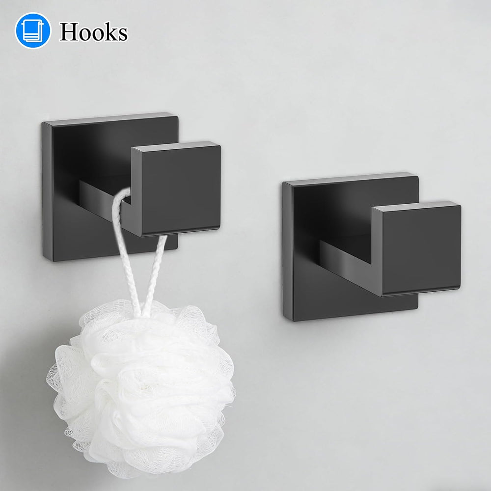 10-Piece Black Bathroom Hardware Set Towel Bar Set for Bathroom 23.6 inch