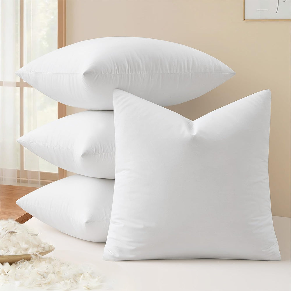 MIULEE 22x22 Pillow Inserts, Premium Feather and Down Pillows Pack of 4