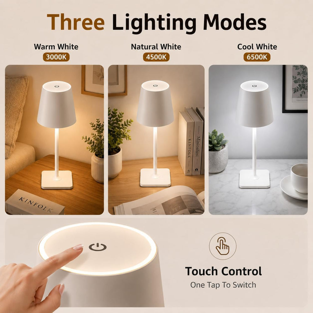 Rechargeable Cordless Table Lamp Set of 2