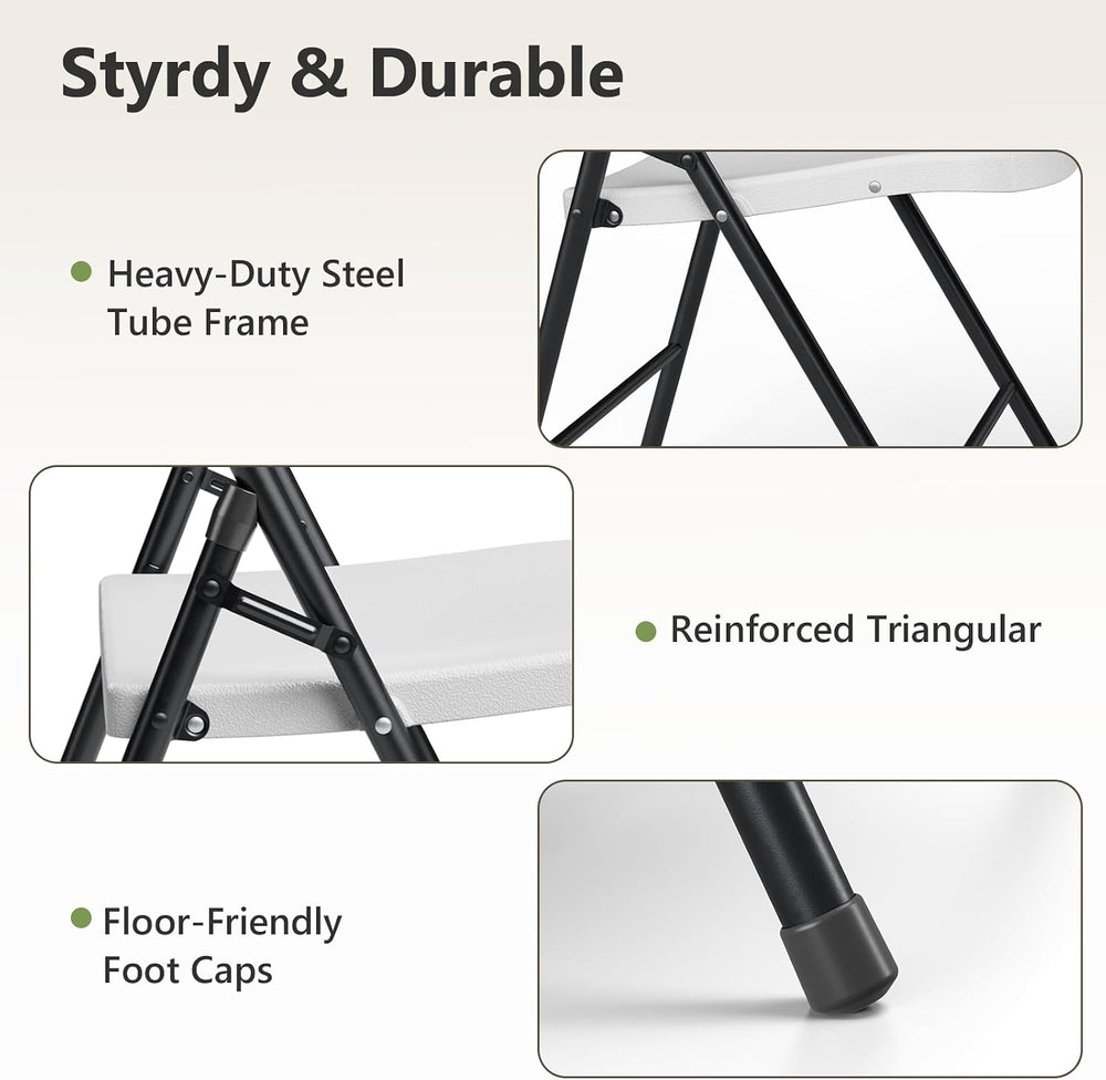 Folding Chairs 4 Pack, Outdoor Folding Chairs for Outside Indoor, Portable 35...