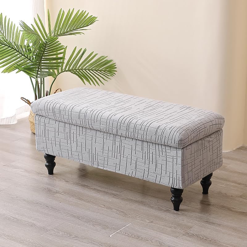 Storage Ottoman Cover Rectangle Ottoman Slipcover Fold Storage Bench Cover