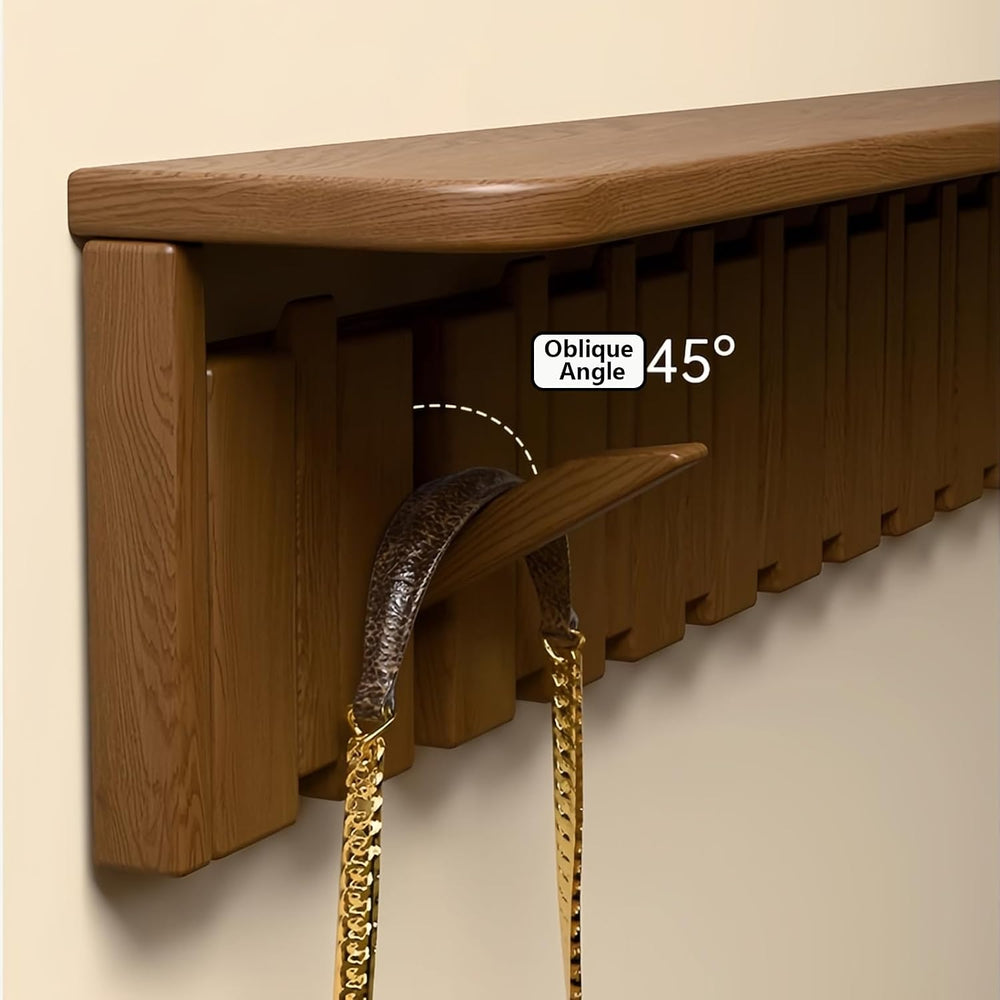 Paint Wood Wall Mounted Coat RackHooks Piano Key Hangers Natural Solid Wood H...