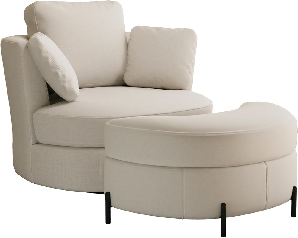 Chifee & Vingol Swivel Accent Chair with Ottoman 40.6" Round Swivel ...