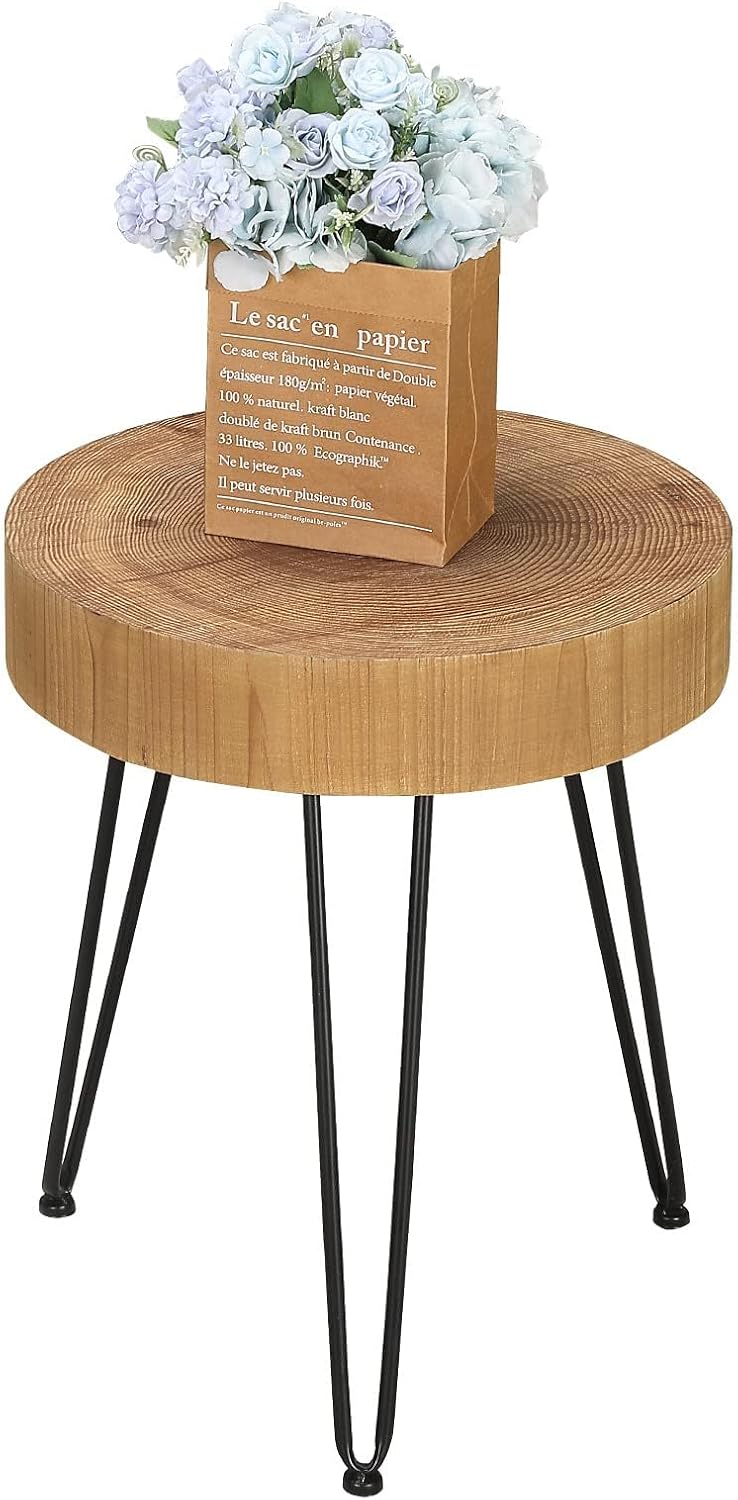 RUSTOWN Farmhouse Round Coffee Table Set of 2, Cocktail Table Sets