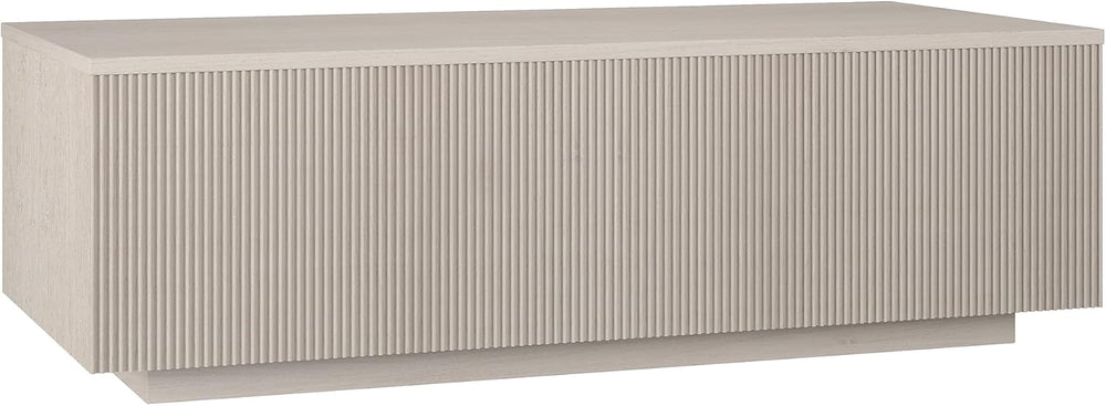 Henn&Hart 48" Modern Fluted Coffee Table, Beech White