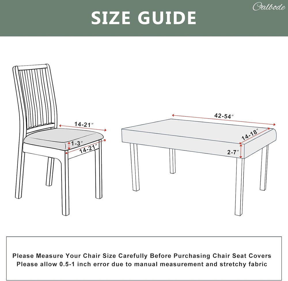 CALBODE 5Pcs Waterproof Seat Cover Set for Dining Chair & Bench,Sage Green
