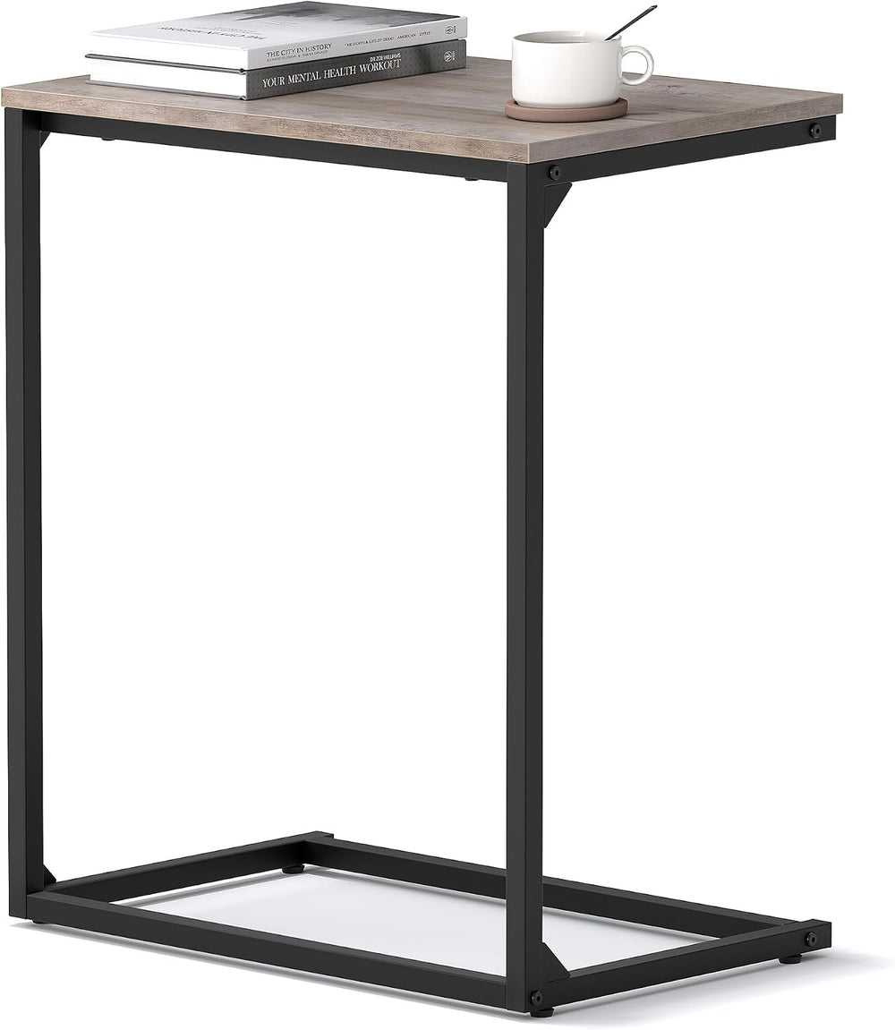 VASAGLE C Shape End Table for Couch or Sofa, Industrial Small Side Table