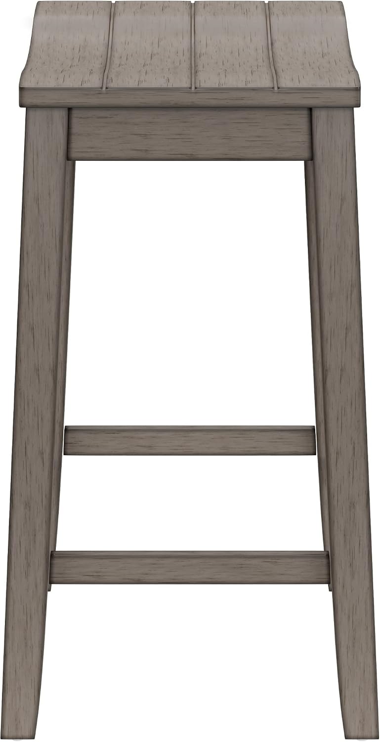 Hillsdale Fiddler Wood Backless Counter Height Stool with Saddle-Style Seat, ...