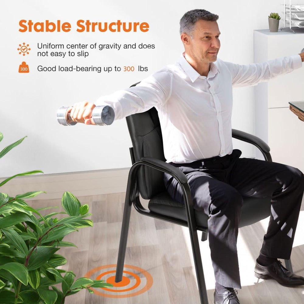 PU Leather Conference Room Chair, Tall Back Chairs with with Padded Arms and ...