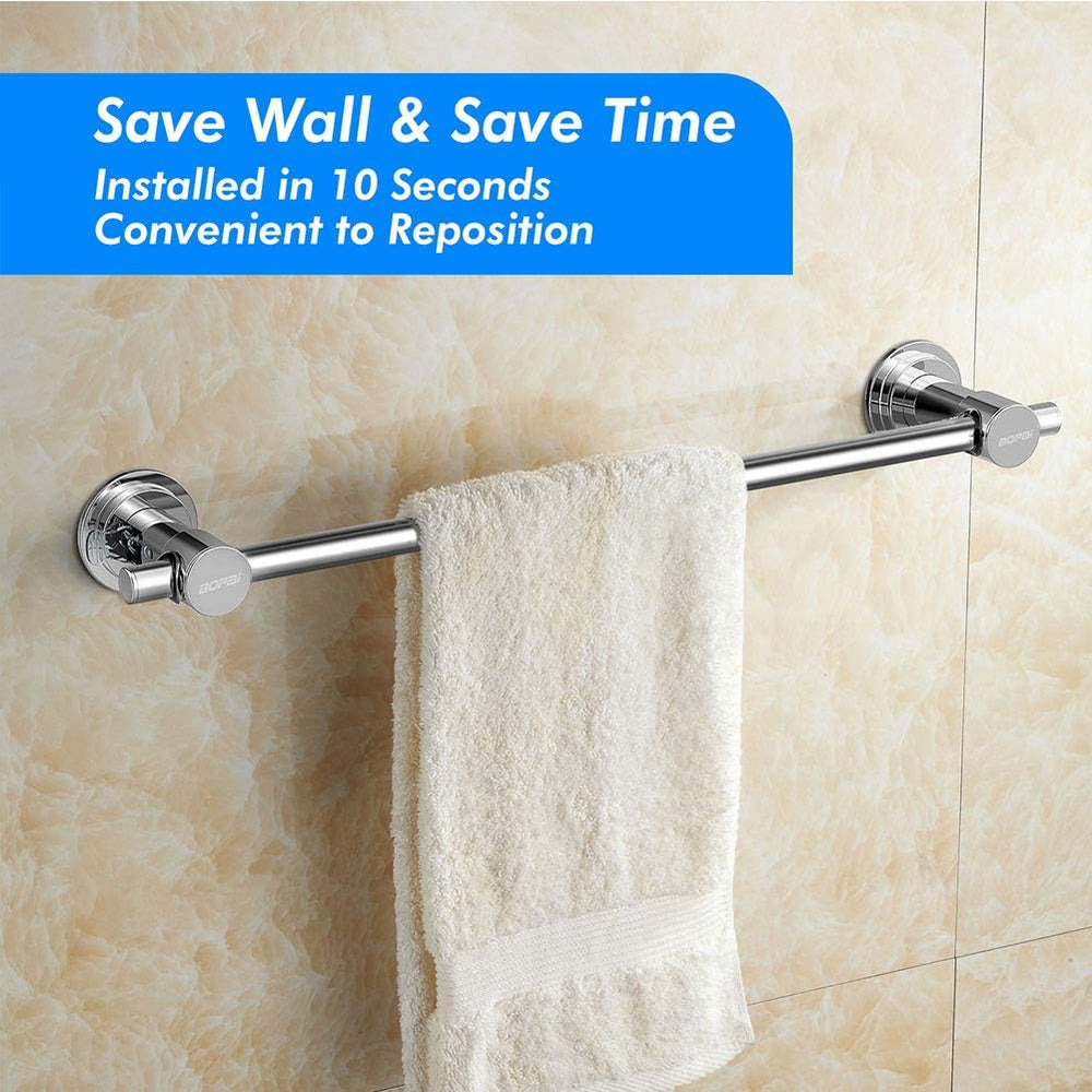 BOPai 24 inch Suction Cup Towel Bar, Chrome