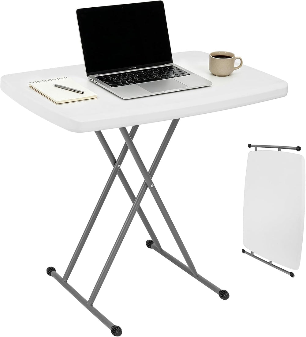 Small Folding Table 30 Inch Adjustable Height Portable TV Tray