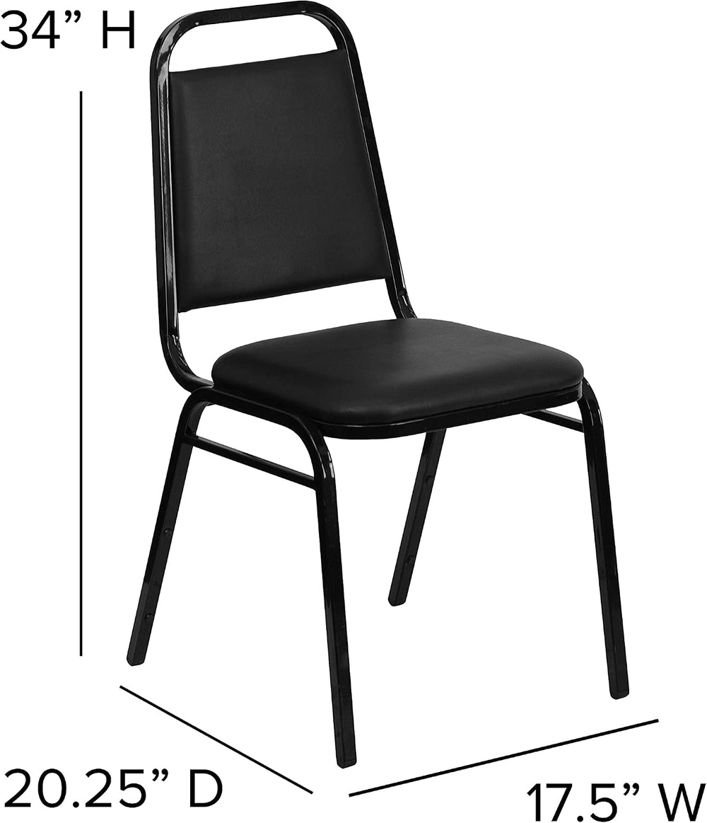 Flash Furniture Hercules Trapezoidal Back Stackable Banquet Chair, Black