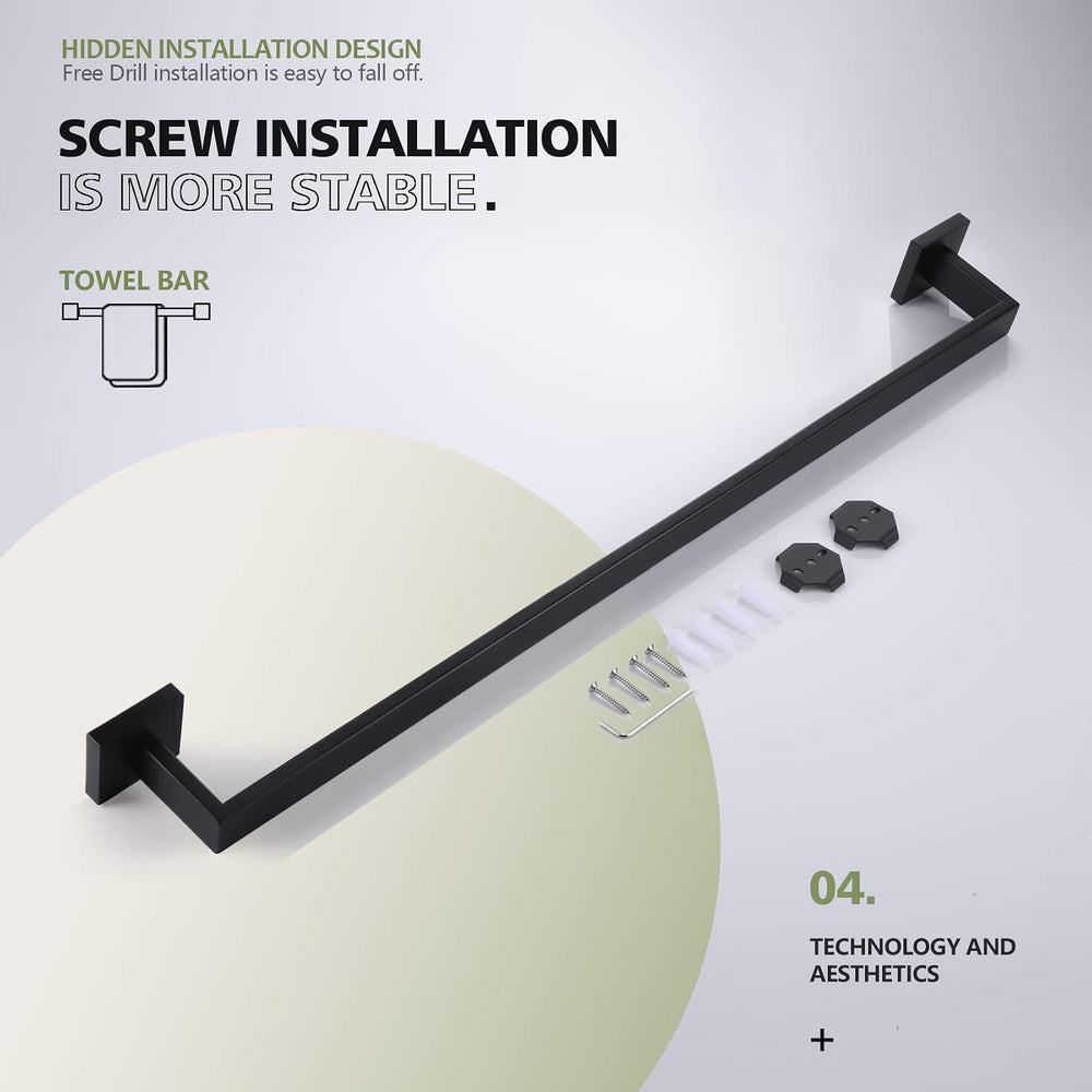 KOKOSIRI 32-Inch Single Towel Bar, Bathroom Kitchen Towel Holder, Wall Mounte...