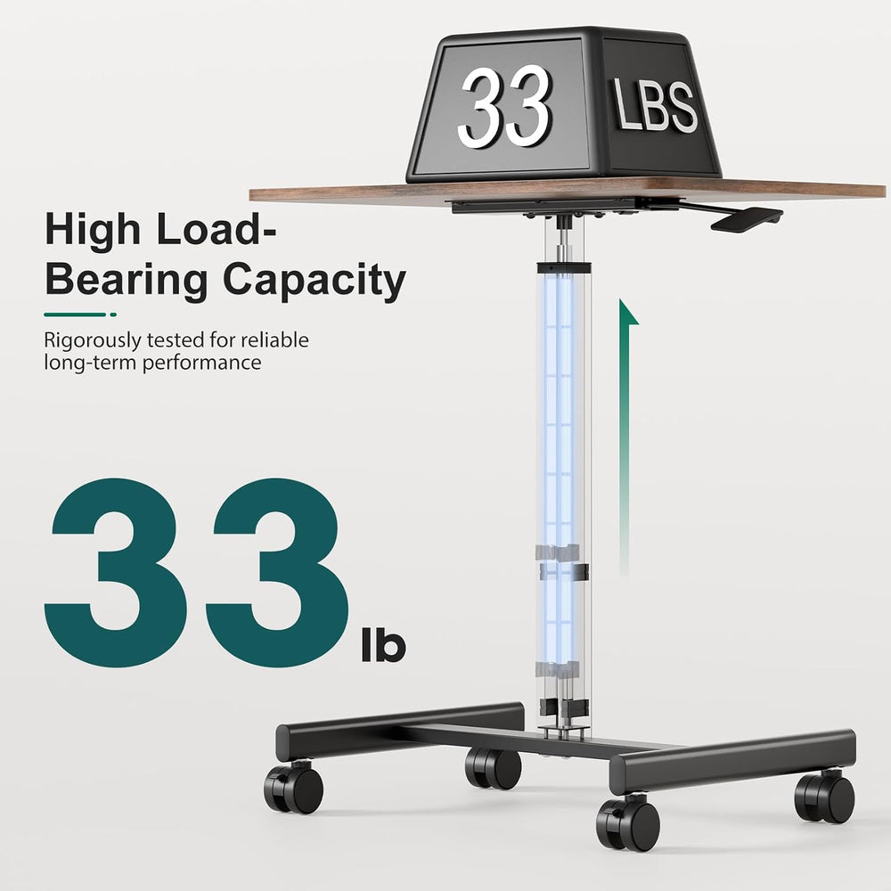 Mobile Rolling Desk, Small Standing Desk with Wheels