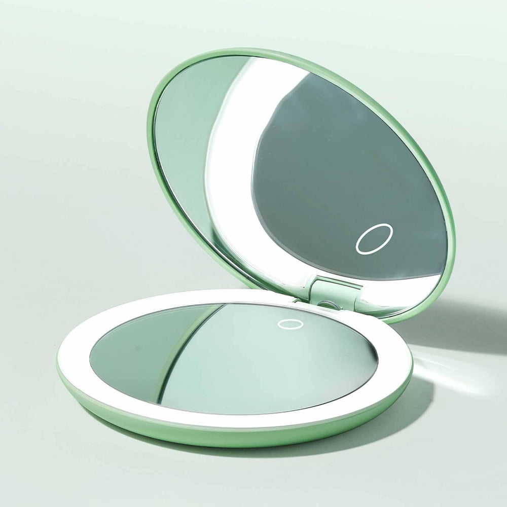 Fancii Taylor LED Lighted Compact Makeup Mirror, Rechargeable, 10x /1x Magnif...