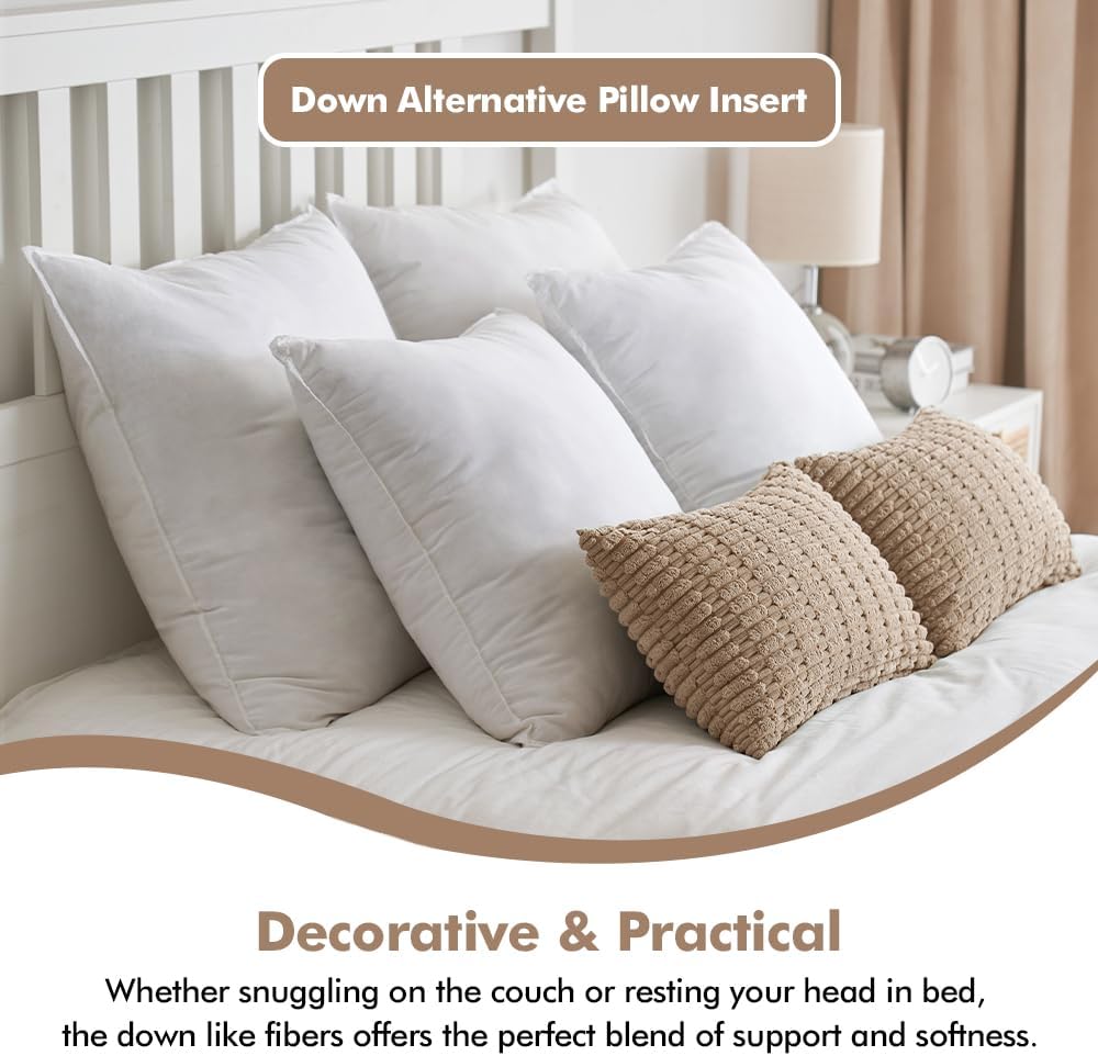 MIULEE 18x18 Pillow Inserts Pack of 4,Down Alternative Throw Pillows