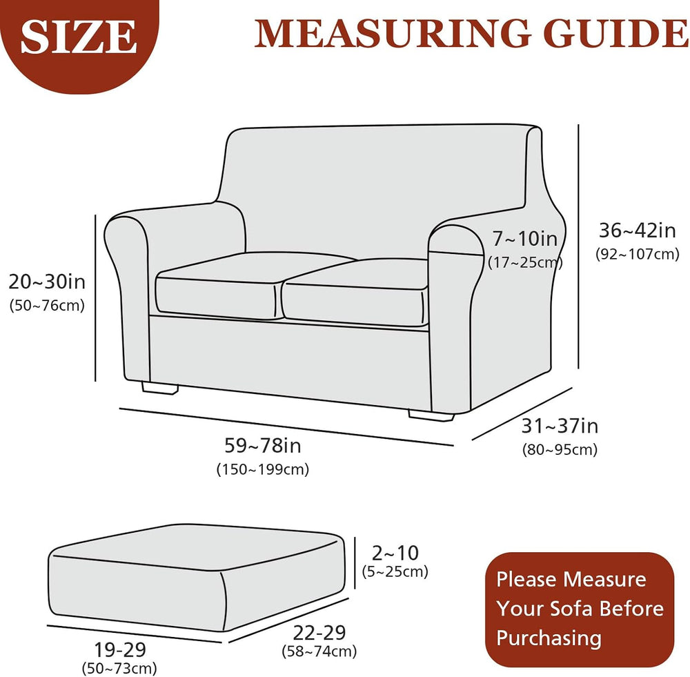 NICEEC Loveseat Covers for 2 Cushion Couch Pet Friendly Water Repellent