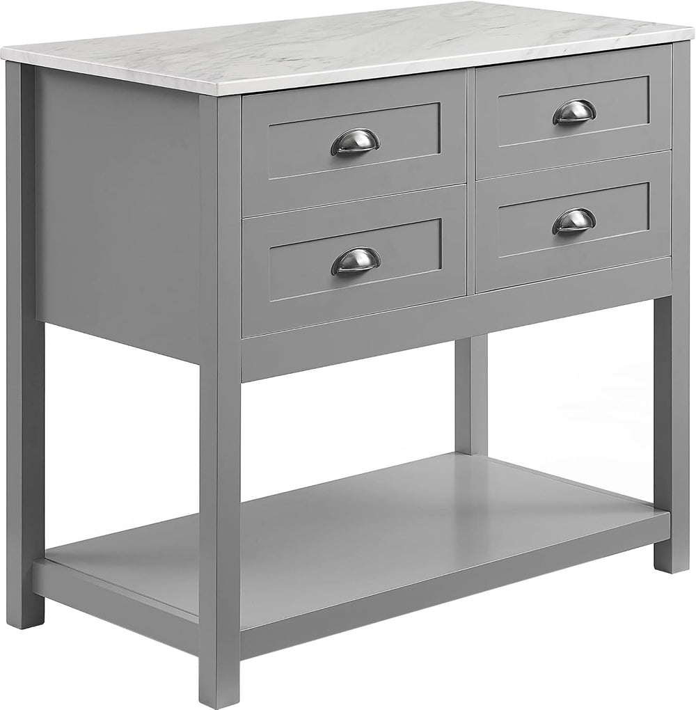 Crosley Furniture Connell Rolling Kitchen Island, Storage Drawers