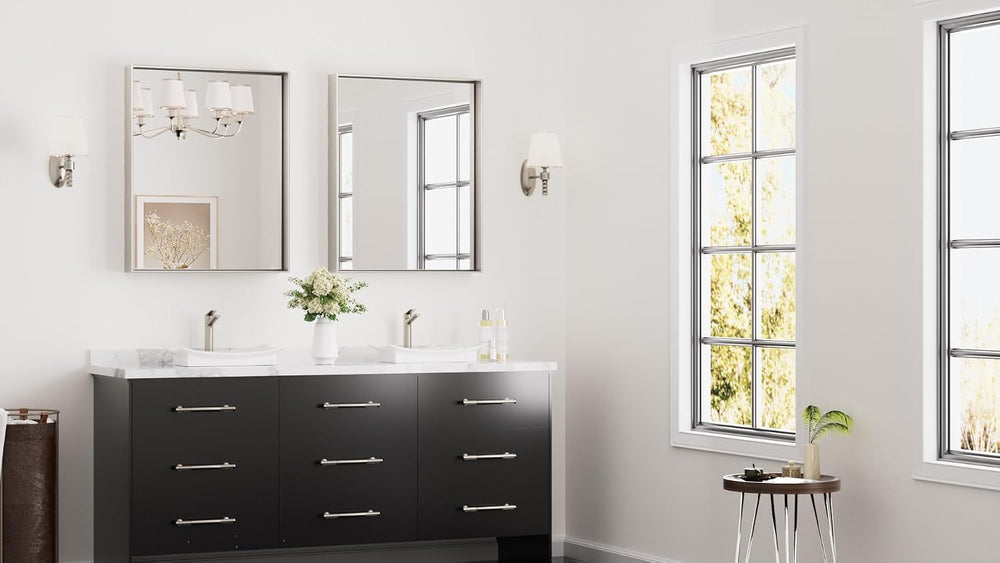 Keonjinn 24x30 Inch Brushed Nickel Bathroom Mirror for Over Sink, Rectangle