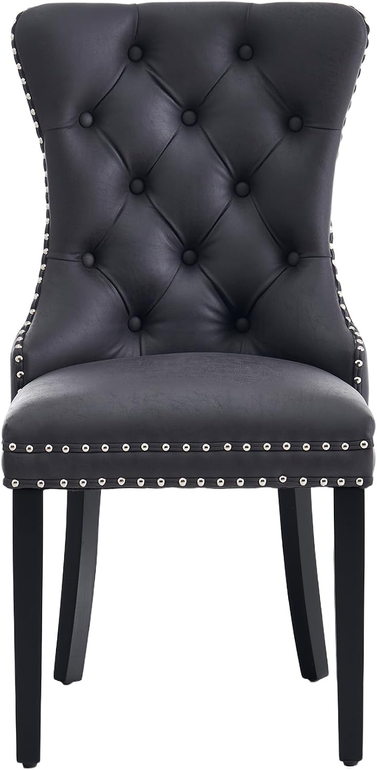Leather Dining Chairs, Black Dining Chairs Set of 4