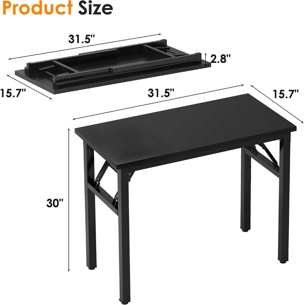 Need Small Folding Computer Desk, 31.5 Inch Writing Table, Black