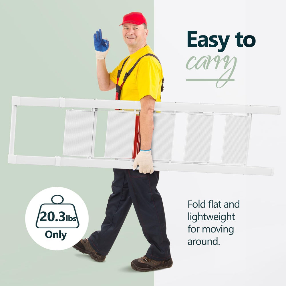 WOA WOA 5 Step Ladders for Home, 300lbs Load, 46'' Top Step, White