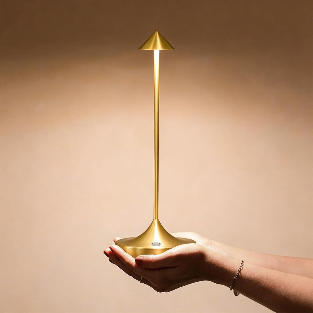 Cordless Rechargeable LED Table Lamp Set of 2, Gold