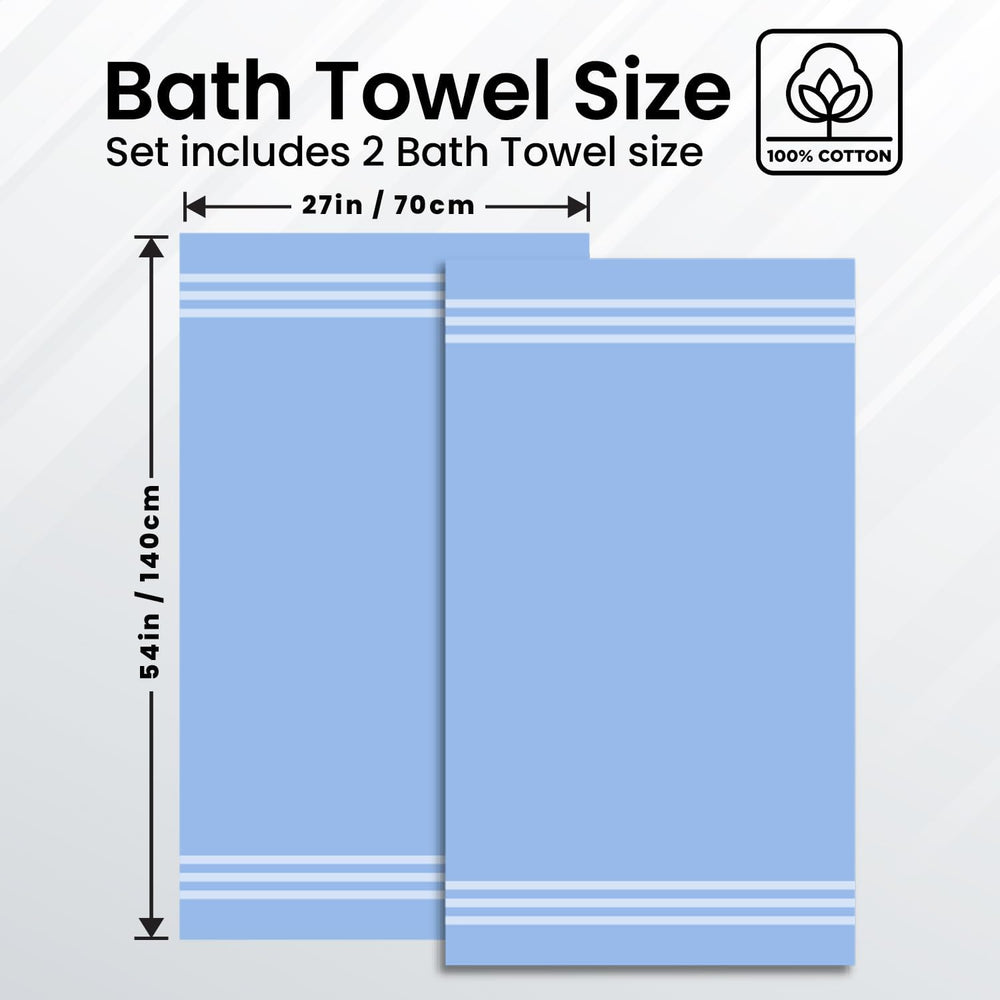 Infinitee Xclusives 100% Ring-Spun Cotton Bath Towels for Bathroom - Pack 2