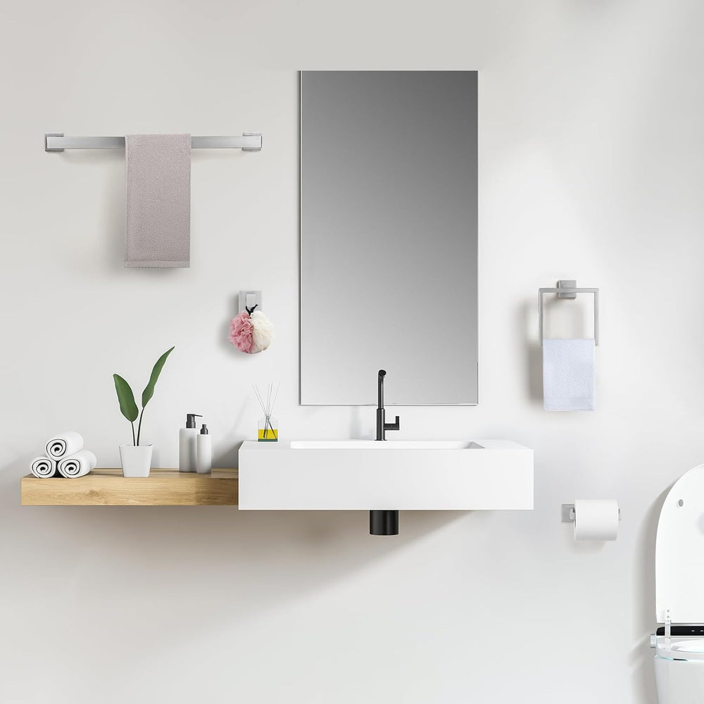 Cilee 10-Pieces Brushed Nickel Bathroom Hardware Set, 24 inch Towel Bar Set