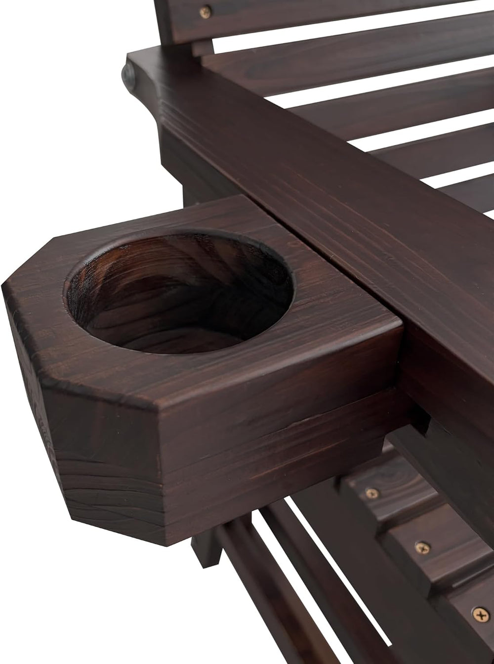 Fortune Candy Wooden Glider Chair, Cup Holders, Chocolate Tone, 1-Seater