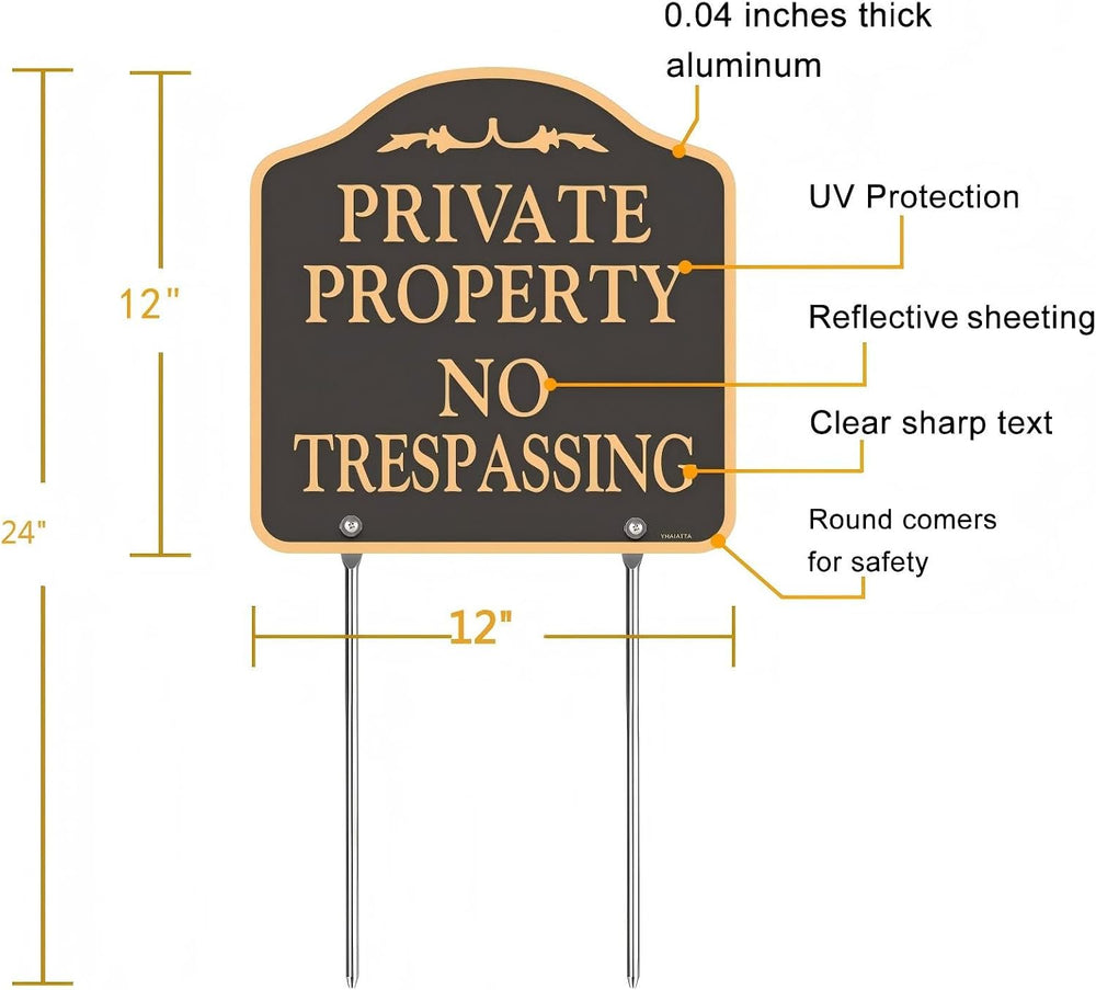 2 Pack Large No Trespassing Signs Private Property
