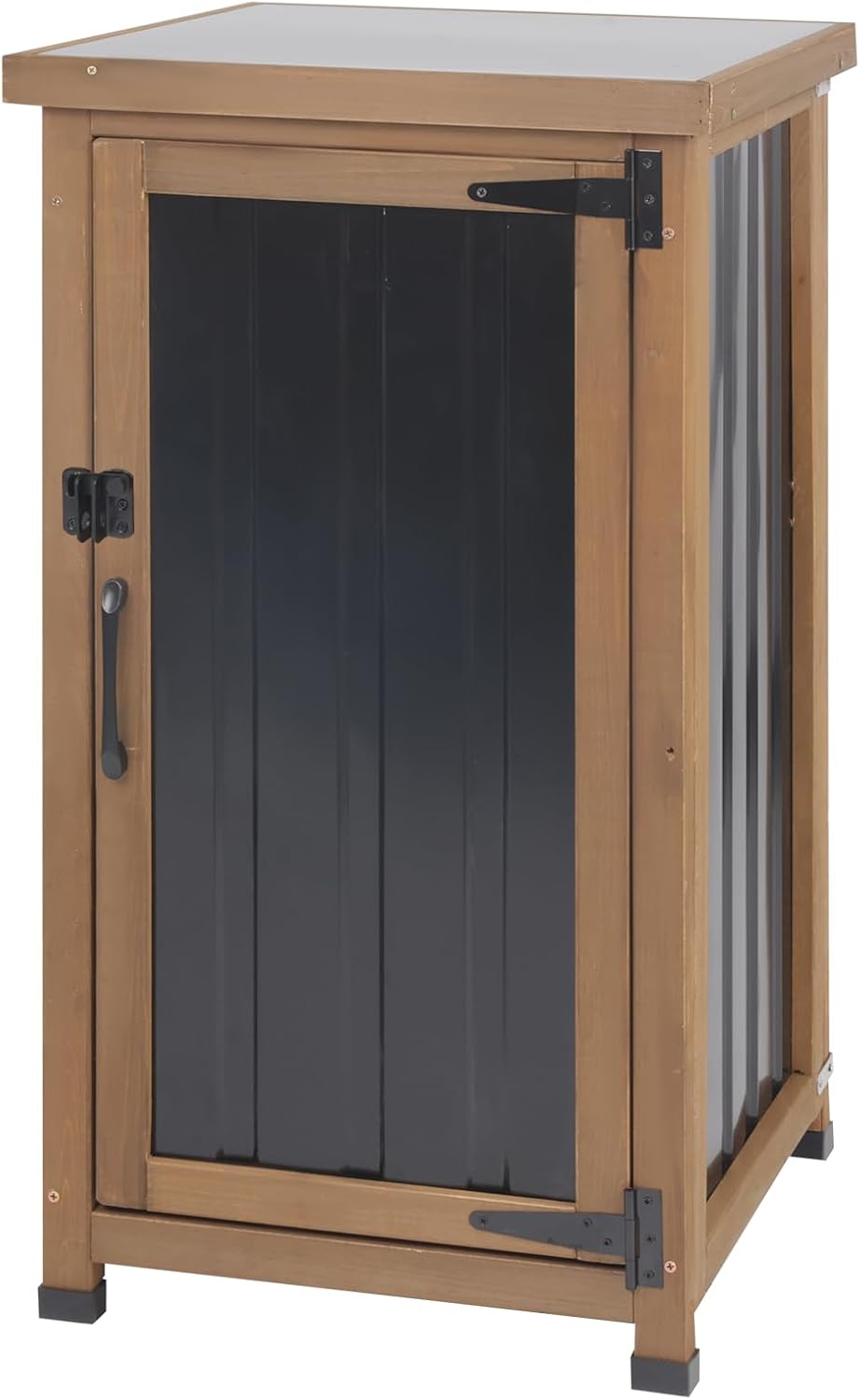 Small Outdoor Storage Cabinet Weatherproof, Wood Garden Potting Bench Table w...