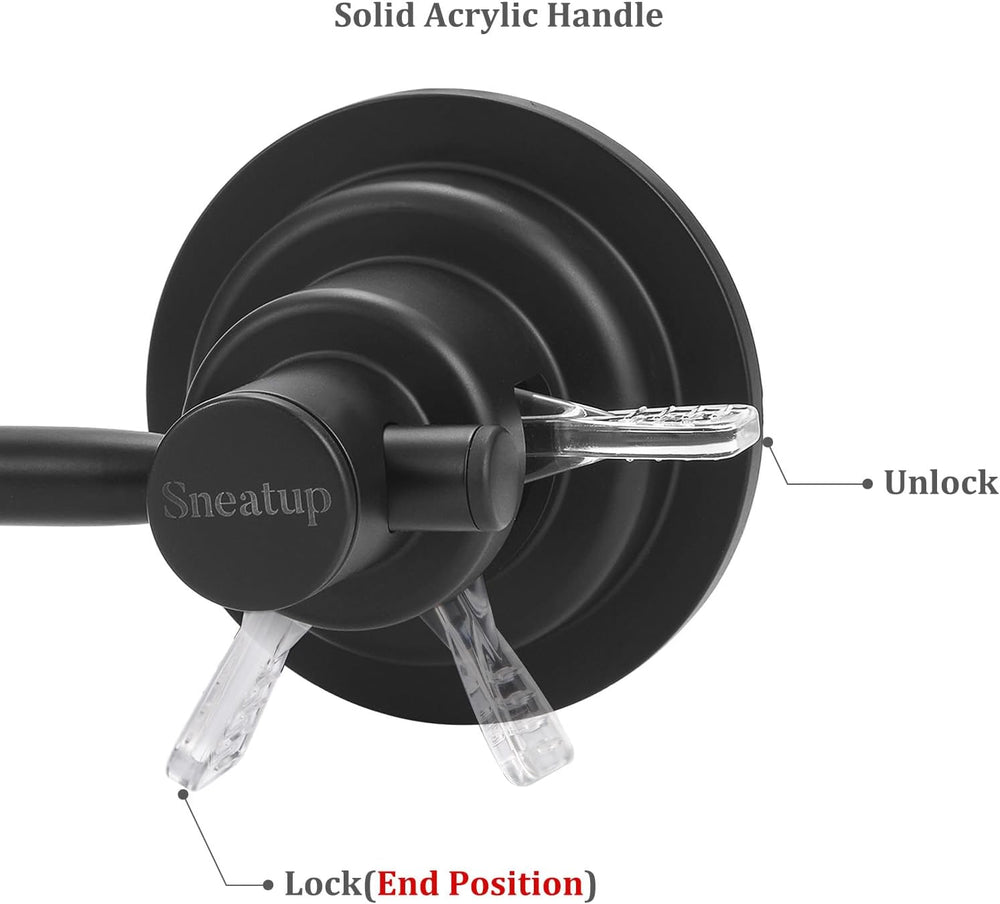 Sneatup Suction Cup Extendable 17-29" Stainless Steel Towel Bar (Matte B...