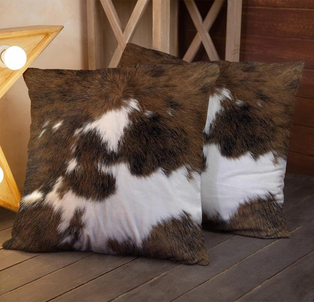 TOMWISH Pack of 2 Christmas Cowhide Printing Western 26x26 Pillow Cover