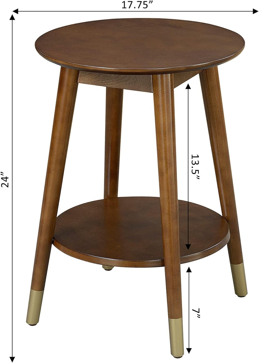 Convenience Concepts 7103050ES Wilson Mid Century Accent End Table, Espresso
