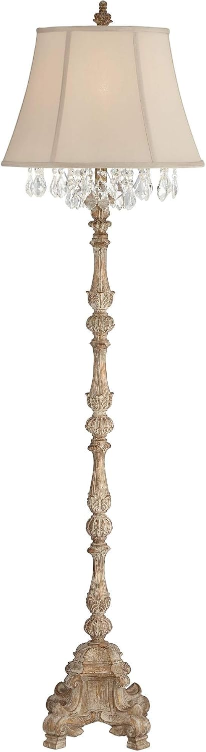 Regency Hill Duval 63 1/2" Tall French Crystal Candlestick Floor Lamp