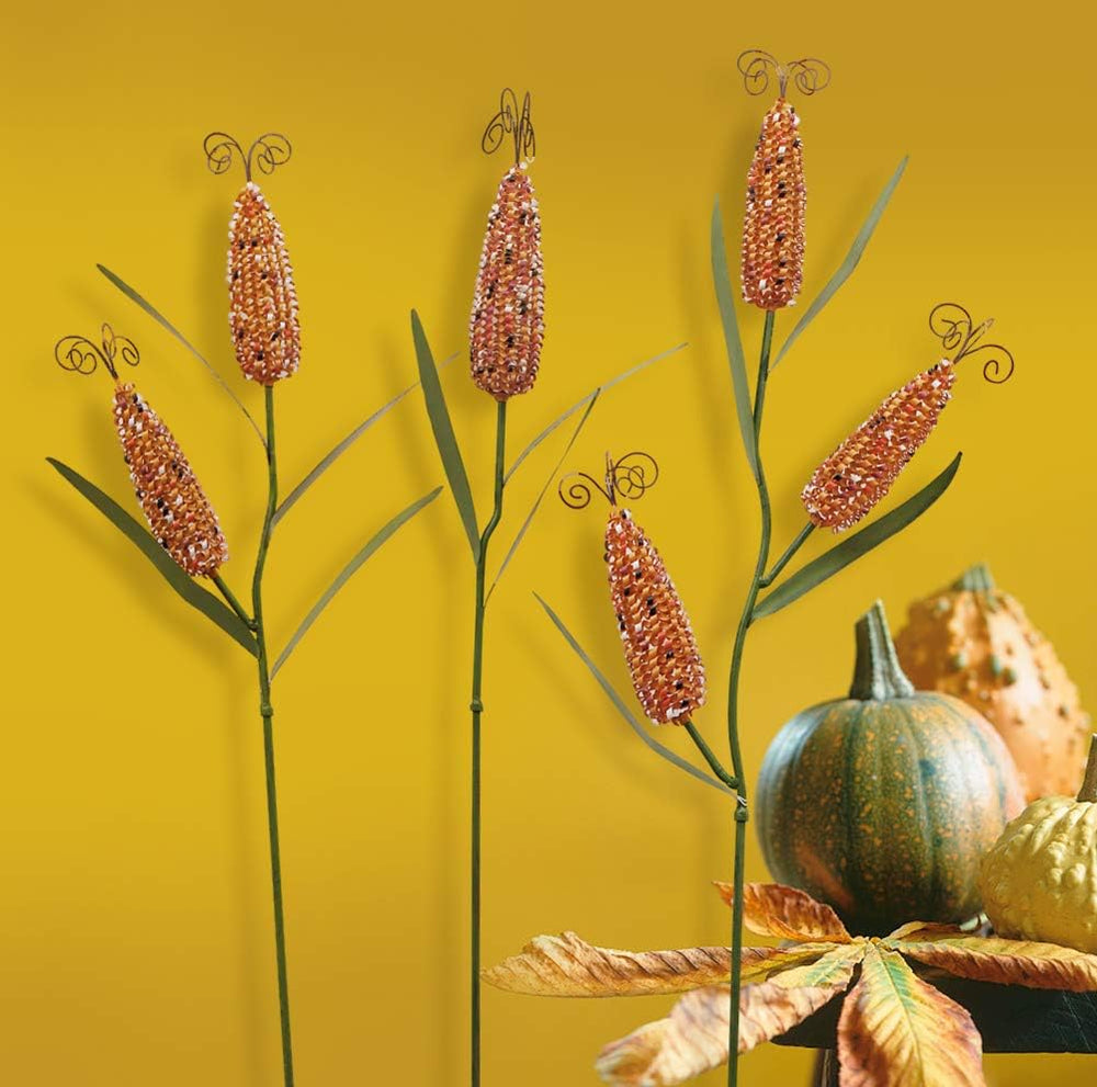 Metal Corn Garden Stake Yard Art Fall Decor Decorative Corns Outdoor Stakes