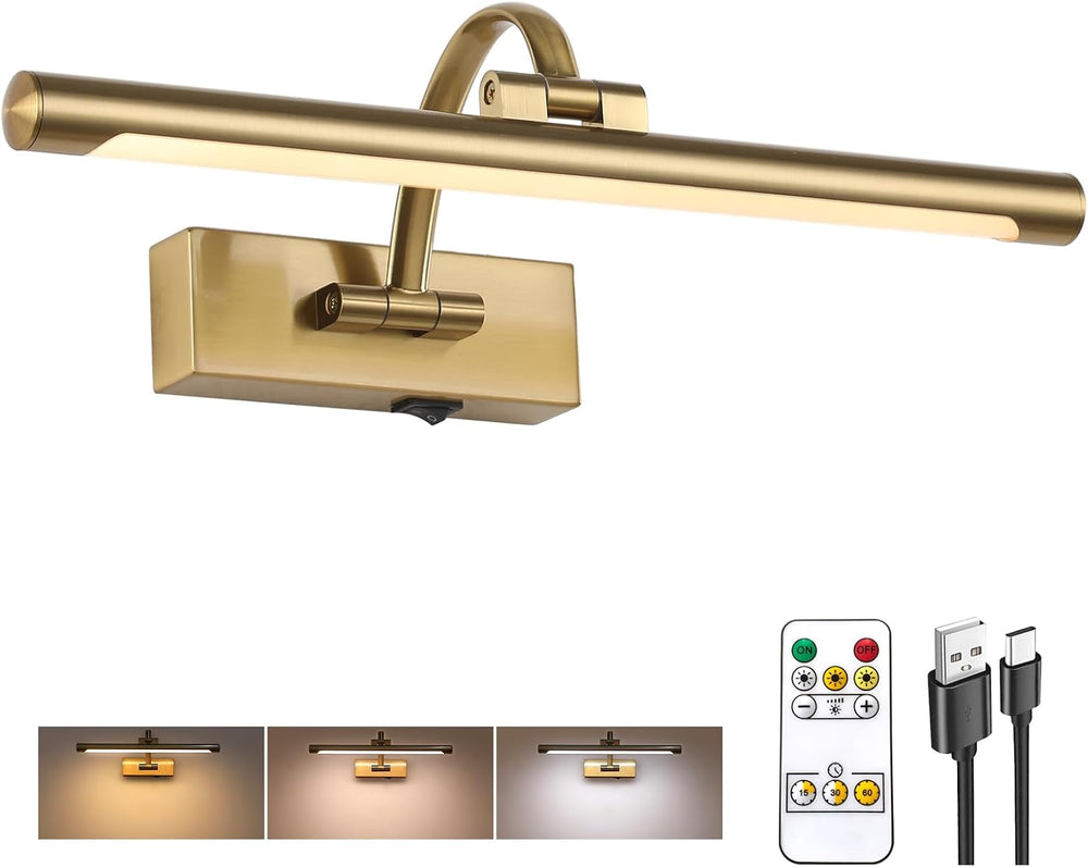 Tassuowell Wireless Picture Lights for Wall Rechargeable, Battery Operated Ar...