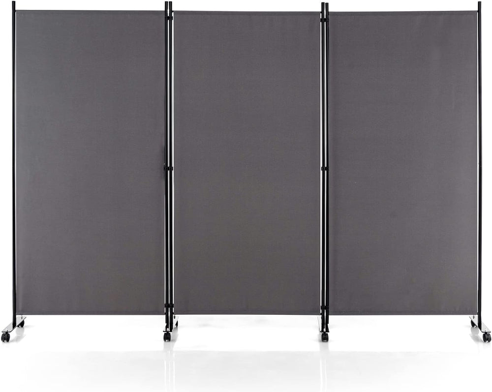 LDAILY 3 Panels Folding Privacy Screen, 6FT Rolling Room Divider