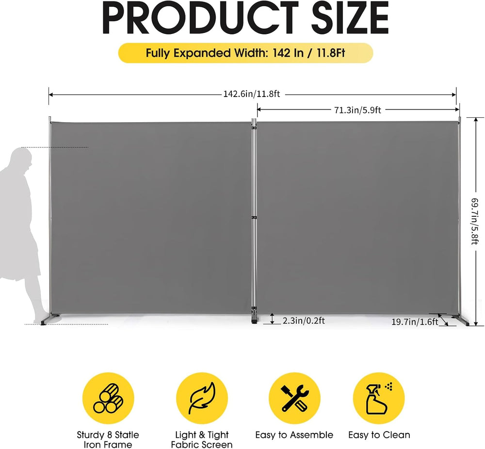 Rantila Indoor Room Divider, Portable Office Divider, Room Divider Wall Scree...