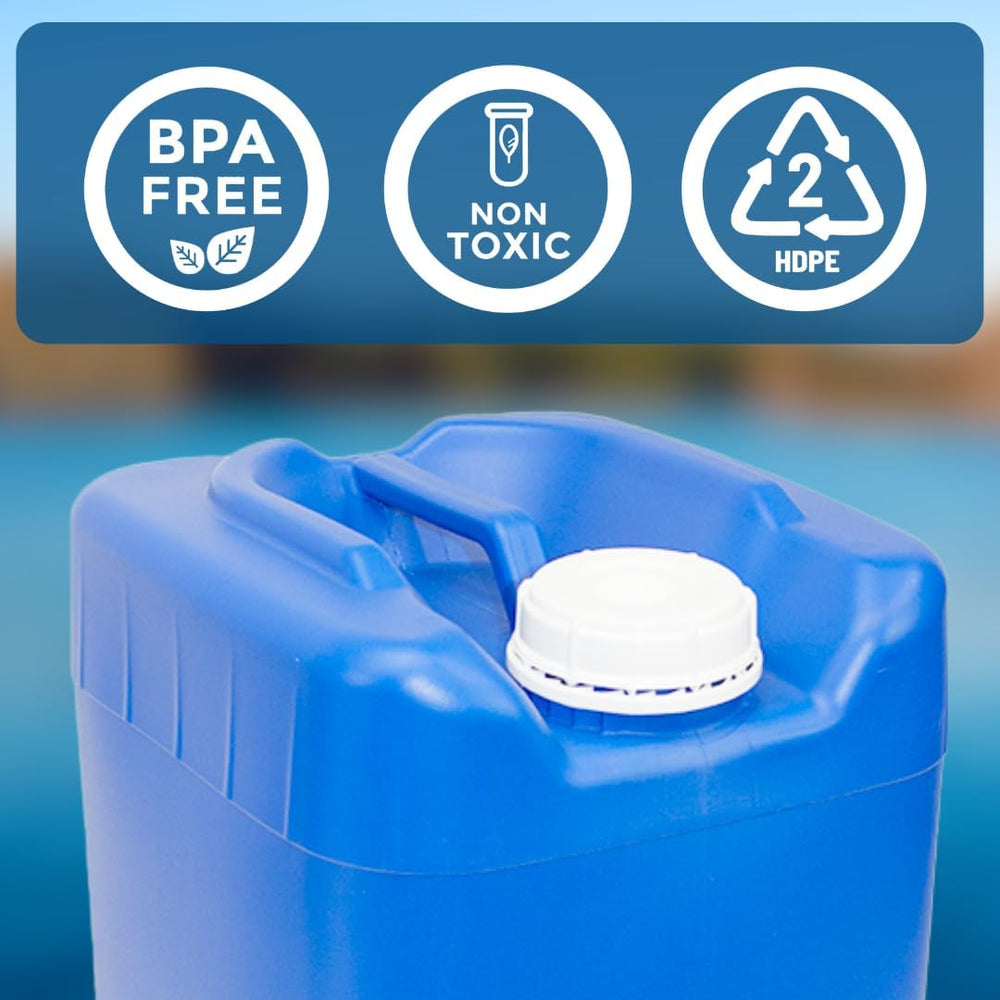 5-Gallon Stackable Water Storage Containers, w/Lids + Spigot, Easy Fill, Surv...