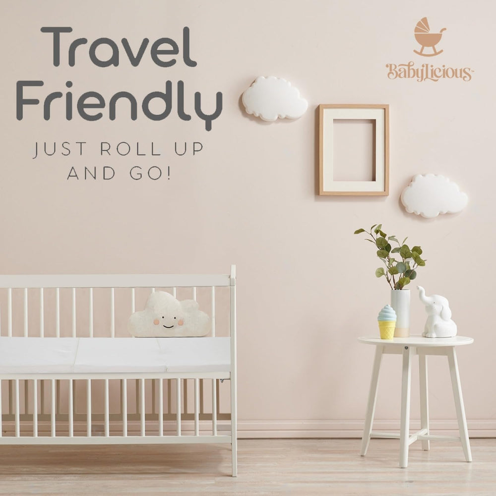Pack and Play Mattress Topper | 38" x 26" Trifold Soft Foam Plain W...